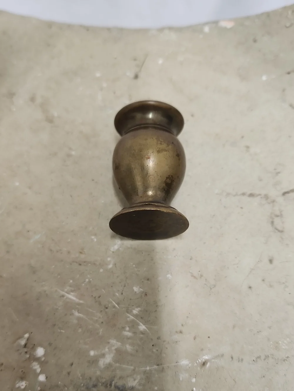 Vintage Mini Tarnished Brass Vase Vessel